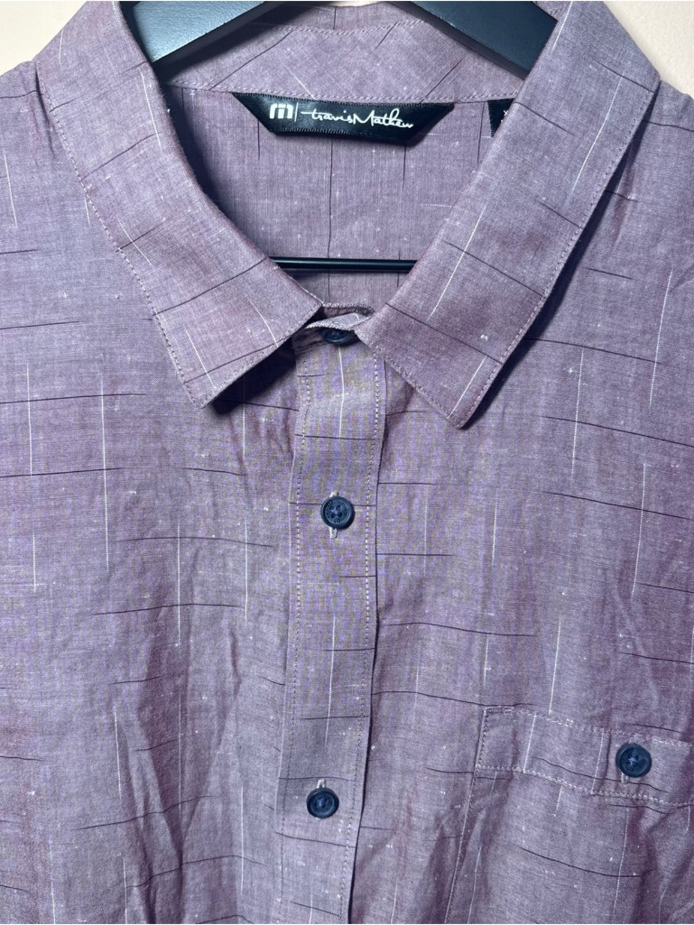 TravisMathew Purple Short Sleeve Button Up Shirt XXL